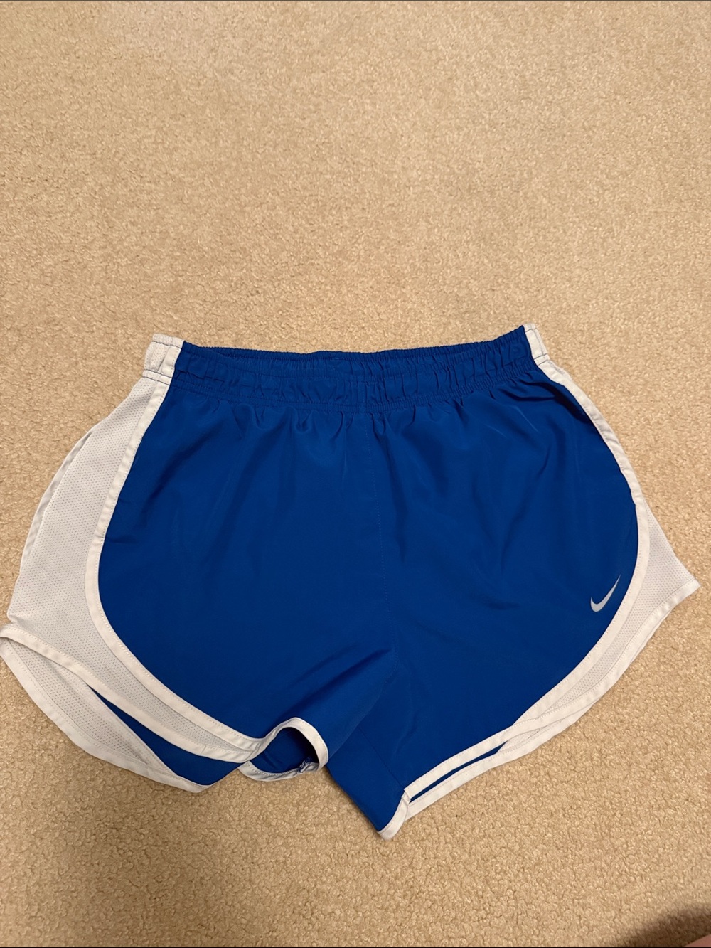 Nike Women’s Royal Blue and White Athletic Running Shorts. Size M
